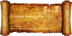 Zsinka Ruszalka névjegykártya